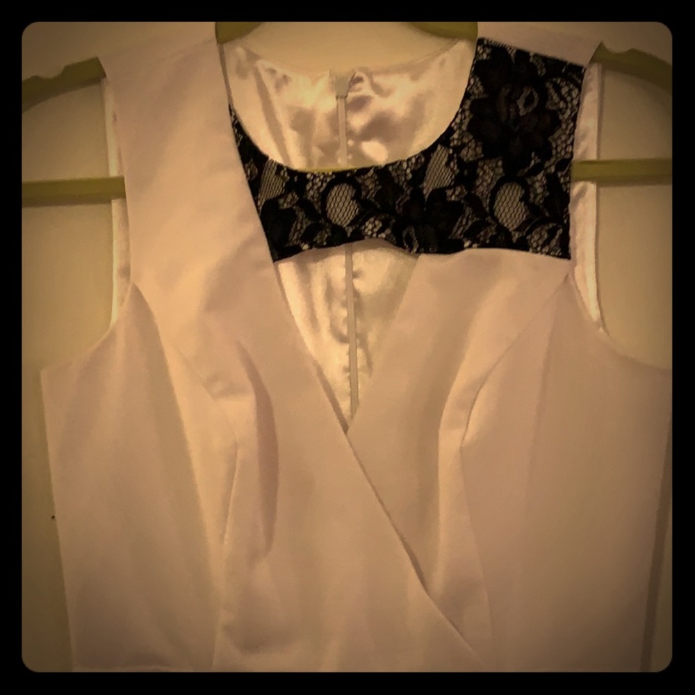 Ava & Aiden Dress | Fitted White & Black Lace | 2